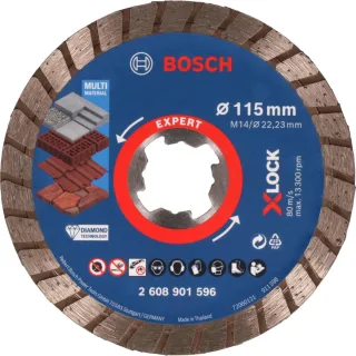 Bosch EXPERT MultiMaterial X-LOCK Diamanttrennscheiben, 22,23 x 2,4 x 12 mm - 2608901596