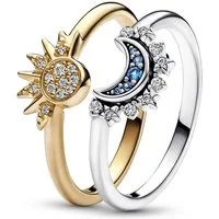 Pandora Fingerring Himmlisch Funkelnd Sonne und Mond