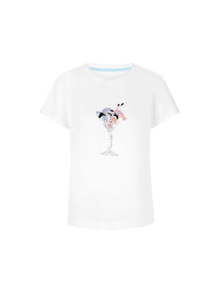 Marc Cain Sports - T-Shirt mit 3D-Applikation white - Gr. - 46