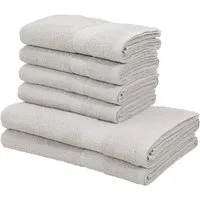 OTTO home Handtuch Set Juna, 6-tlg., 2 Duschtücher (70x140) 4 Handtücher (50x100), Walkfrottee (6-St), 100% Baumwolle, Handtuch-Set mit Bordüre, Uni-Farben, weich