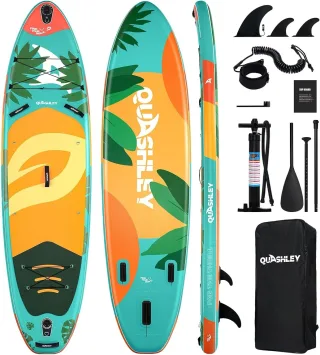 [EU Direct] WaveRite Inflatable Stand Up Paddle Board 11x34x6inch 450lbs Capacity 12-15 PSI SUP with Pump Paddle Leash B