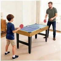 SPORTNOW Spieltisch 13-in-1 Multispiel-Tisch, (Multifunktionstisch, 13-tlg), mit Zubehör, Walnuss