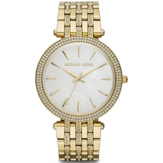 Michael Kors MK3219 Darci Gold Stahl Damenuhr mit Perlmutt-Zifferblatt