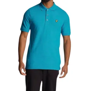 Blaues Freizeit-Poloshirt der Marke Lyle & Scott mit Logo auf der Brust