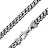 trendor Kette ohne Anhänger Herren-925 Silber Oxydiert Fuchsschwanzkette 4,3 mm