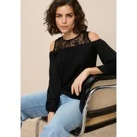 Laura Scott Langarmshirt aus Viskosemischung, figurumspielende Passform, elastisches Material