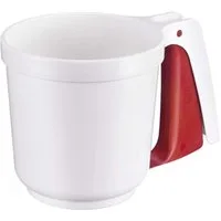 WESTMARK Küchensieb Mehl- und Puderzuckersieb, Mit Griff, Kunststoff, Weiß/Rot, ABS