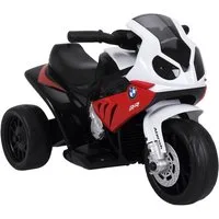 HOMCOM Elektro-Kindermotorrad BMW S1000RR Elektromotorrad mit Scheinwerfer, 2,5 km/h für Kinder, Belastbarkeit 20 kg, (1-tlg), L66 x B37 x H44 cm