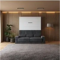 SMARTBett Schrankbett SMARTBett Schrankbett M1 180x200 Vertikal inkl.Anthrazit SOFA (Schrankbett, 2-St., Schrankbett+ Sofa)