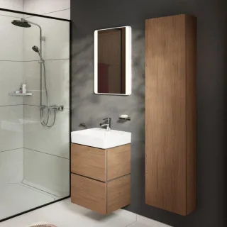 hansgrohe Xilesa E Hochschrank 54286550 400x200mm, Türanschlag rechts, Eiche Kaschmir