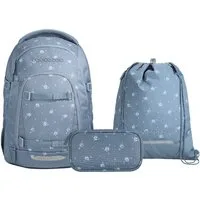 coocazoo Schulranzen Schulrucksack-Set MATE Bloomy Daisy 3-teilig (3-teilig), ergonomisch, Körpergröße: 135 - 180 cm, Easy-Grow-System
