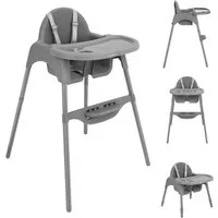 Kikkaboo Kombihochstuhl Jammy, Kinderstuhl-Funktion, Bechervertiefung, Fußstütze, Gurt, 2-in-1