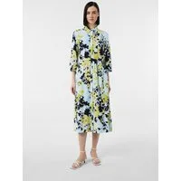 comma Midikleid Kleid Hemdblusenkleid in Midilänge mit Bindegürtel