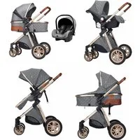 Casiloo® Kombi-Kinderwagen 3in1 Kombikinderwagen Kinderwagen Babywanne Buggy + Auto Babyschale