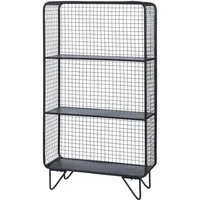 en.casa Standregal, »Volda« mit 3 Ebenen Metall 90 x 50 x 19 cm Schwarz