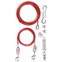 TRIXIE Hundeleine Spannleine mit Laufleine - rot - 15 m, Nylon