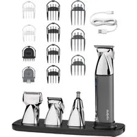 BaByliss Multifunktionstrimmer BaByliss Super-X Metal 15-in-1 Multitrimmer für Bart & Körper, MT996E, 15 Aufsätze und Kammführungen, USB-Ladestation, kabellos