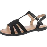 Ital-Design Damen Freizeit Riemchensandalette (86706449) Blockabsatz Riemchensandalen in Schwarz