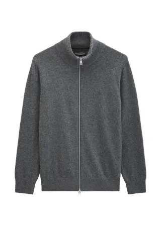 Marc OPolo Casual - Stehkragen-Strickjacke regular Graphic Grey Melange - Gr. - M