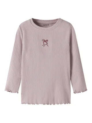 NAME IT - NMFVEMMA GLITTER LS SLIM TOP Keepsake Lilac - Gr. - 92