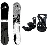 F2 Snowboard F2 Set Snowboard Blackdeck Wide Schwarz/Weiss 154w cm + Sonic Pro Bind