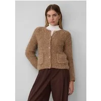 s.Oliver Cardigan Strickjacke Bouclé-Strickjacke aus Alpaka-Wollmix