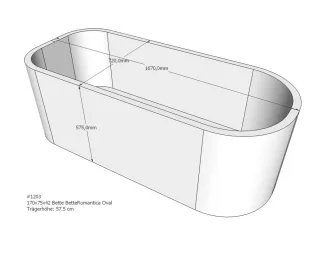 Neuesbad Wannenträger für Bette Romantica 170x75 oval SW13630