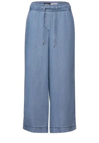 Cecil - Wide Leg Lyocell-Hose blau - Gr. - M/26