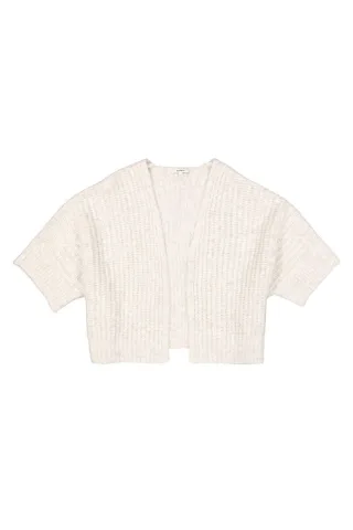 Garcia - Kurzarm-Strickjacke weiß - Gr. - XS
