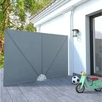 vidaXL Sichtschutzfächer Faltbarer Terrassen-Seitenfächer Grau 240 × 160 cm