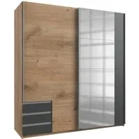 Wimex Schwebetürenschrank Emden moderner Kleiderschrank mit Spiegel und Schubladen Schlafzimmer Schrank Garderobenschrank mit Schwebetüren Topseller