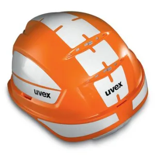 uvex pheos B-WR Schutzhelm mit Reflexset L - mit Lüftung - mit Drehradsystem - langer Schirm orange 52 cm - 61 cm - 9772236