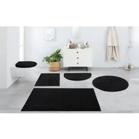 OTTO home Badematte Vanessa, Badvorleger, Badezimmer Teppich, Höhe 10 mm, rutschhemmend beschichtet, schnell trocknend, strapazierfähig, fußbodenheizungsgeeignet, Polyester, halbrund, Badteppich, weiche Haptik, unifarben
