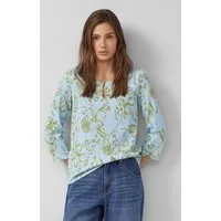 s.Oliver 3/4-Arm-Shirt T-Shirt Gemustertes Jerseyshirt mit Knopf-Detail