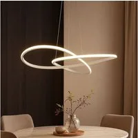 V-TAC Hängeleuchte, LED-Leuchtmittel fest verbaut, Warmweiß, Hängelampe Esstischleuchte Wohnzimmerlampe LED Pendellampe weiß D 50cm