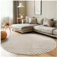 Carpettex Designteppich Skandinavischer Boho, Rund, Höhe: 8 mm, Teppich Wohnzimmer, Schlafzimmer, Gästezimmer