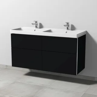 Sanipa 3way Waschtischunterbau zu Villeroy & Boch Avento Waschtisch mit 4 Auszügen, Schwarz-Matt BS62508