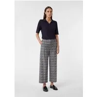 comma Chinos Hose Ankle-Hose mit Wide Leg und Karomuster