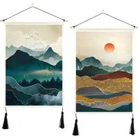 FELIXLEO Wandteppich Wandteppich Berg Wald Wandbehang Nature Landschaft 35cmx50cm 2 Stücke