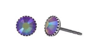konplott - Ohrstecker - Black Jack blau/lila