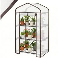 Sekey Tomatengewächshaus Foliengewächshaus Gewächshaus Balkon Garten Winterfest Tomatenhaus, BxTxH: 50 x 45 x 105 cm, 3 Etagen für Flexible Pflanzhöhe UV-Schutz
