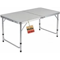 BigDean Klapptisch Campingtisch 120x60cm Höhenverstellbar & Stabil Alu Gestell (Packung, 1-St., Klapptisch), Klappbar, Leicht, Robust, Kompakt