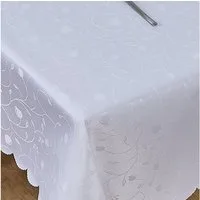 Simurq Tischdecke Abwaschbar - Lotuseffekt, Wasserabweisend & Pflegeleicht Tischdecken (Tischdecke weiß Grau Beige Tischdecke Rund - Tischtuch Table Cloth)