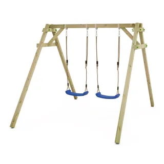 Stabile Kinderschaukel Holz Smart Move - Doppelschaukel für kleine Gärten - Flexibler Verbinder zum Umbauen Spielturm Abenteuer Garten - Wickey