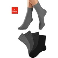 H.I.S Socken für Kinder Damen Unisex aus Baumwolle atmungsaktiv Mittelhocher Schaft (Packung, 4-Paar) in unterschiedlichen Farbzusammenstellungen
