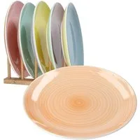 MamboCat Speiseteller Pastello 6er Set Speiseteller Ø27cm Steingut Platte groß Essteller