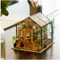 Robotime 3D-Puzzle Cathy's Flower House Gewächshaus Miniaturhaus, 231 Puzzleteile