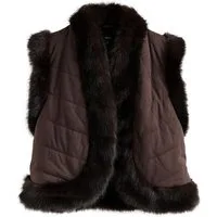 Next Steppweste Gilet aus Kunstfell und Velourskunstleder (1-tlg)
