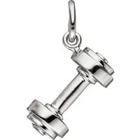 Schmuck Krone Kettenanhänger Anhänger Hantel aus echtem 925 Silber, Silber 925