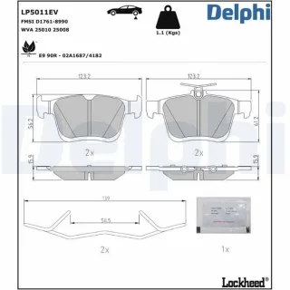 Delphi Bremsbel?ge hinten VW Golf 7